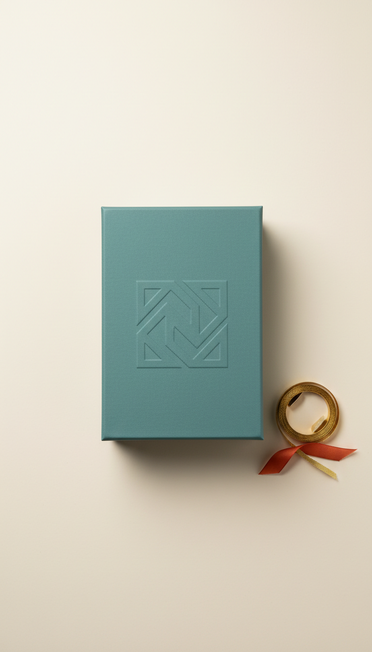Luxury Matte Teal Gift Box with Embossed Logo