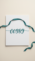 Unframed Teal Script Art Print with Ribbon