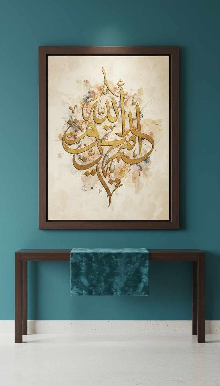 Gold-Leaf Calligraphy Canvas