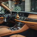 Luxury car oud decoration hanging ornament — teal and gold Islamic geometric design