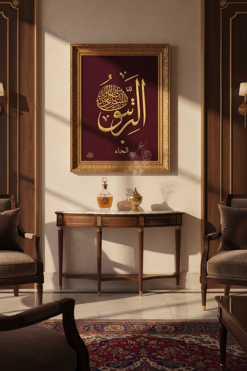 Al-Nuaimi tribal calligraphy with oud gift set UAE